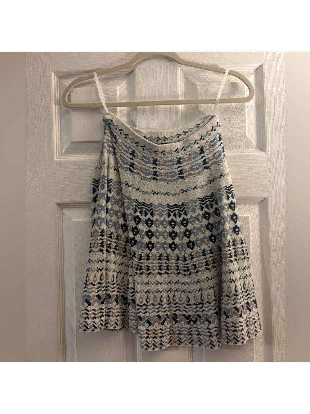 BCBGMaxAzria Navy and Cream A-Line Skirt